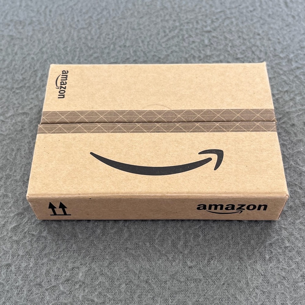 Amazon Gift Card Holder Cardboard Brown 4.5" Miniature Shipping Box Novelty